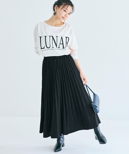 coca(coca)(コカ)の「カットカルゼプリーツスカート(スカート・レディース・グレイッシュベージュ/ブラック・LONG/SHORT)」の1枚目の写真