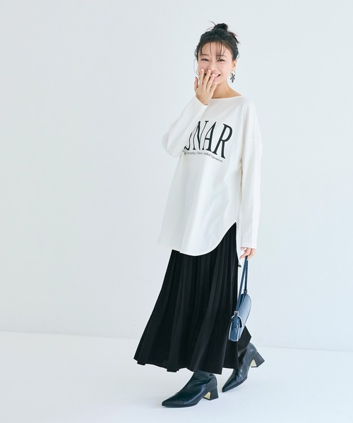 coca(coca)(コカ)の「カットカルゼプリーツスカート(スカート・レディース・グレイッシュベージュ/ブラック・LONG/SHORT)」の5枚目の写真
