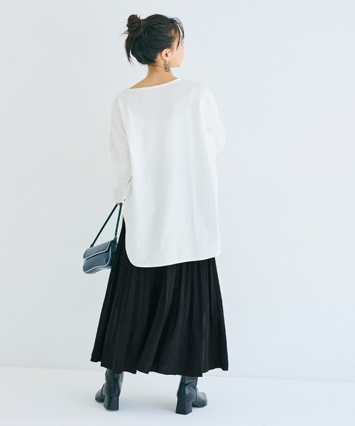 coca(coca)(コカ)の「カットカルゼプリーツスカート(スカート・レディース・グレイッシュベージュ/ブラック・LONG/SHORT)」の6枚目の写真