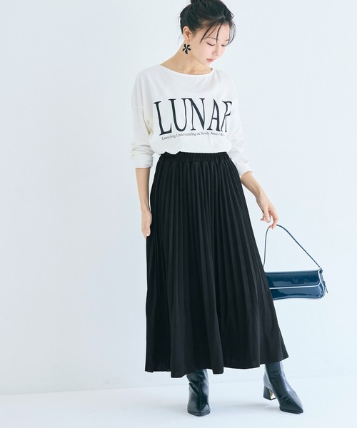 coca(coca)(コカ)の「カットカルゼプリーツスカート(スカート・レディース・グレイッシュベージュ/ブラック・LONG/SHORT)」の7枚目の写真