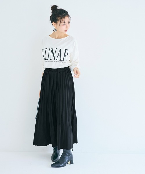 coca(coca)(コカ)の「カットカルゼプリーツスカート(スカート・レディース・グレイッシュベージュ/ブラック・LONG/SHORT)」の8枚目の写真
