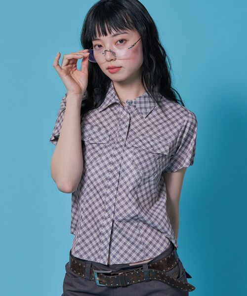 SEQUENZ(シークエンズ)の「※WEB限定 / ダブルポケット / レディースコンパクトチェックシャツ/ sqnz double pocket compact check shirts(シャツ/ブラウス・レディース・アイボリー/ライトブルー/ベージュ・SMALL/MEDIUM)」の15枚目の写真
