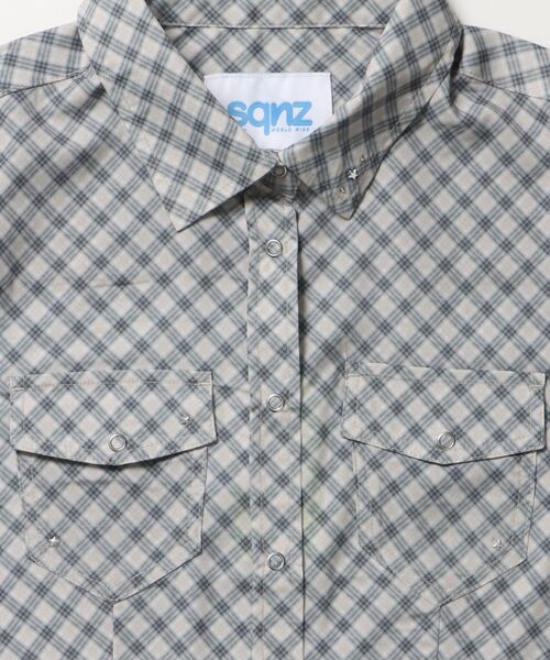 SEQUENZ(シークエンズ)の「※WEB限定 / ダブルポケット / レディースコンパクトチェックシャツ/ sqnz double pocket compact check shirts(シャツ/ブラウス・レディース・アイボリー/ライトブルー/ベージュ・SMALL/MEDIUM)」の22枚目の写真
