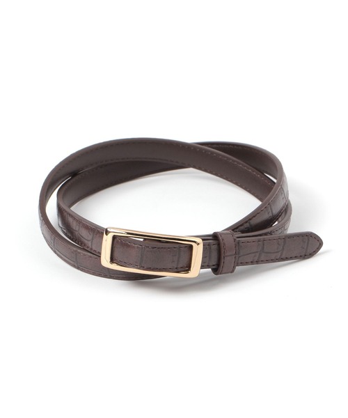 GLOBAL WORK（グローバルワーク）の「細長バックルピンレスベルト/620249（ベルト・レディース・ブラウン系その他/ブラック/ブラック系その他/ダークブラウン・FREE）」の4枚目の写真