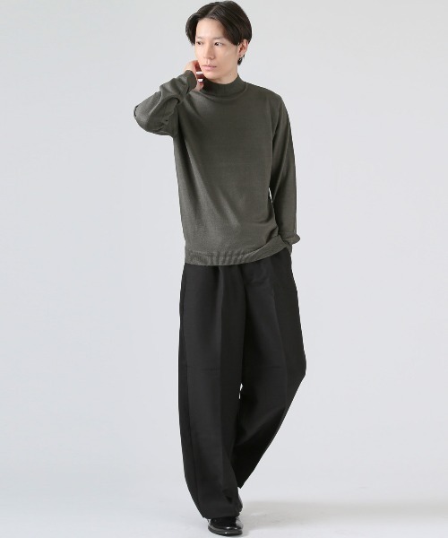 LUXSTYLE（ラグスタイル）の「カシミヤタッチハイネックニット（ニット/セーター・メンズ・ホワイト/ブラック/チャコールグレー・M/L/XL）」の9枚目の写真