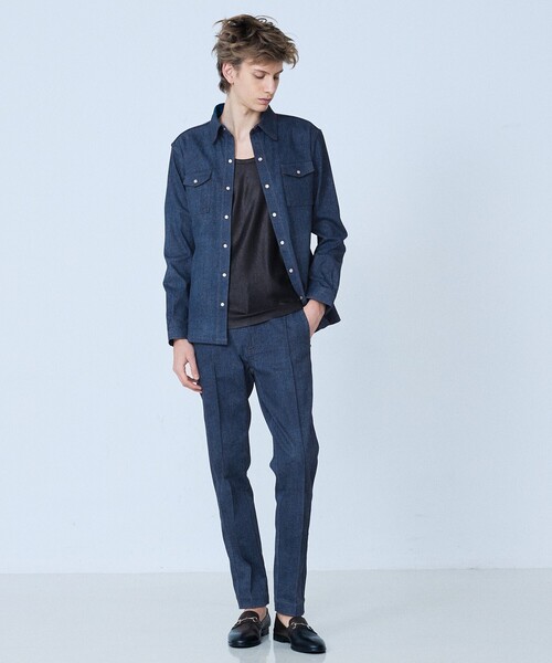 5351 POUR LES HOMMES（ゴーサンゴーイチプールオム）の「【セットアップ対応】長袖 デニムシャツ（シャツ/ブラウス・メンズ・インディゴブルー/ブラック・44/46/48/50）」の3枚目の写真