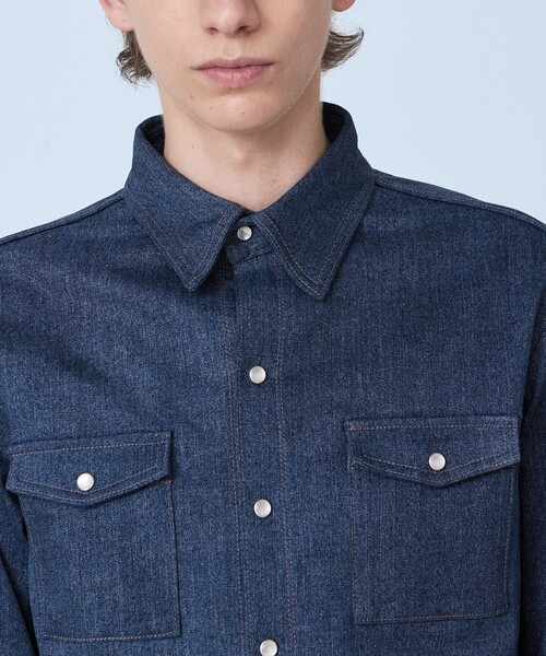 5351 POUR LES HOMMES（ゴーサンゴーイチプールオム）の「【セットアップ対応】長袖 デニムシャツ（シャツ/ブラウス・メンズ・インディゴブルー/ブラック・44/46/48/50）」の9枚目の写真