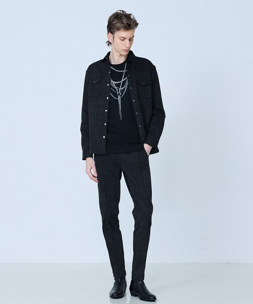 5351 POUR LES HOMMES（ゴーサンゴーイチプールオム）の「【セットアップ対応】長袖 デニムシャツ（シャツ/ブラウス・メンズ・インディゴブルー/ブラック・44/46/48/50）」の18枚目の写真