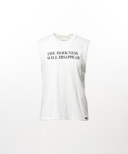 KAMIYA(カミヤ)の「Typography Print Sleeveless T-shirt(Tシャツ/カットソー・メンズ・ホワイト/ブラック・M)」の1枚目の写真
