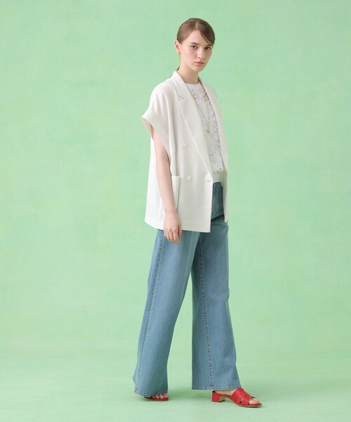 ANAYI(アナイ)の「ストレッチデニムワイドパンツ(その他パンツ・レディース・ホワイト/ブルー・38/36/34)」の8枚目の写真