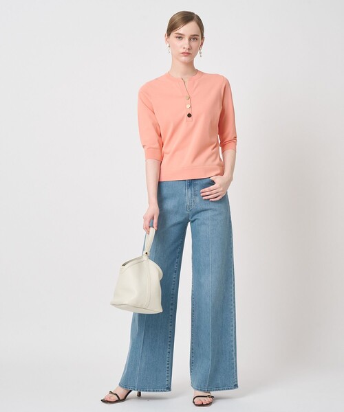 ANAYI(アナイ)の「ストレッチデニムワイドパンツ(その他パンツ・レディース・ホワイト/ブルー・38/36/34)」の3枚目の写真