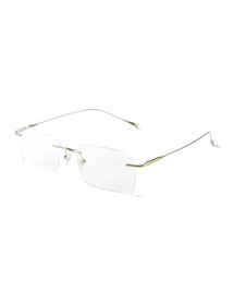 HANGLE EYEWEAR（ハングルアイウェア）の「[ブルーライト遮断] ティタン スクエア リムレス edge ゴールド（メガネ）」