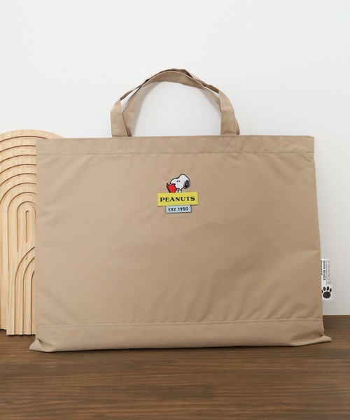 PEANUTS（ピーナッツ）の「SNOOPY スヌーピー レッスントートバッグ（トートバッグ・レディース・ブラック/グレー/ベージュ・FREE）」の3枚目の写真