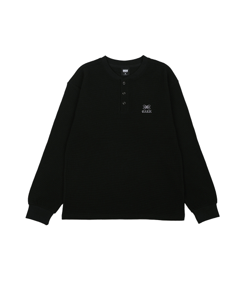 GAKKAI UNIONS(ガッカイユニオンズ)の「リブヘンリーネックワッフルロングスリーブブラック(Tシャツ/カットソー・メンズ・その他・M/L/XL)」の2枚目の写真