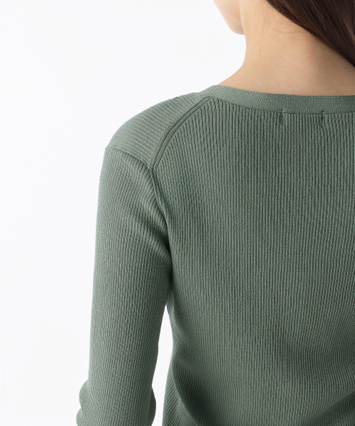MUSINSA STANDARD WOMAN（ムシンサスタンダードウーマン）の「ウィメンズリブスリムカーディガン[セージ]（カーディガン/ボレロ・レディース・その他・S/M/L）」の3枚目の写真
