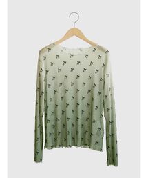 FIKA.（フィーカ）の「Ribbon sheer crew neck pullover（Tシャツ/カットソー）」
