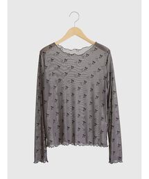 FIKA.（フィーカ）の「Ribbon sheer crew neck pullover（Tシャツ/カットソー）」