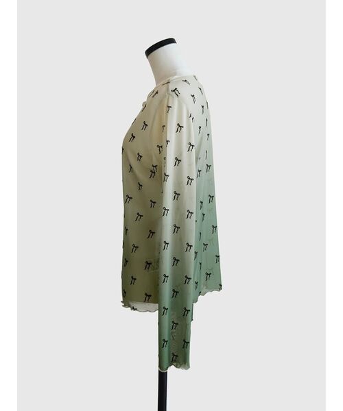 FIKA.(フィーカ)の「Ribbon sheer crew neck pullover(Tシャツ/カットソー・レディース・カーキ/チャコール/グレー・MEDIUM)」の13枚目の写真