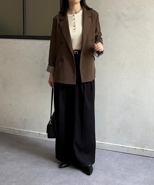 Thevon（ゼボン）の「裏配色テーラードジャケット（テーラードジャケット・レディース・ベージュ/ブラウン/ブラック・FREE）」の9枚目の写真