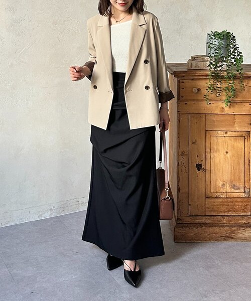 Thevon（ゼボン）の「裏配色テーラードジャケット（テーラードジャケット・レディース・ベージュ/ブラウン/ブラック・FREE）」の17枚目の写真