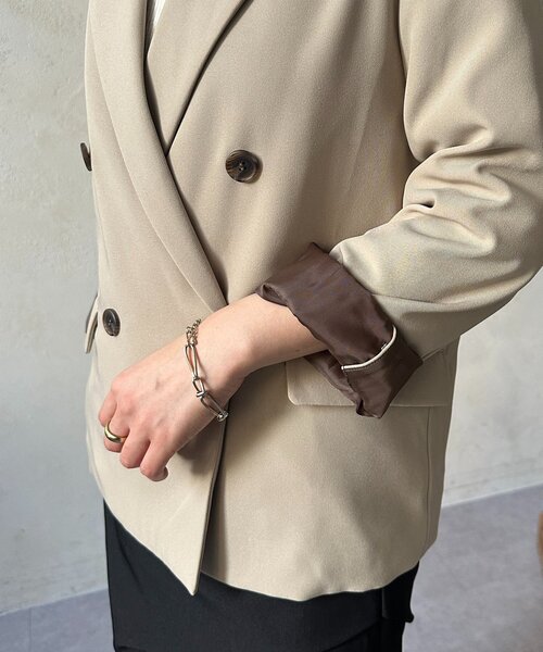 Thevon（ゼボン）の「裏配色テーラードジャケット（テーラードジャケット・レディース・ベージュ/ブラウン/ブラック・FREE）」の21枚目の写真