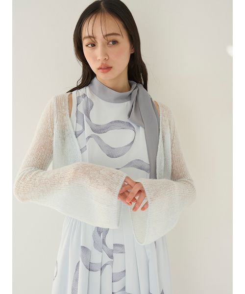 SNIDEL（スナイデル）の「リボンディテールカーデセットワンピース（ワンピース・レディース・ライトピンク/ライトブルー/ブラウン/オフホワイト・1/0）」の11枚目の写真