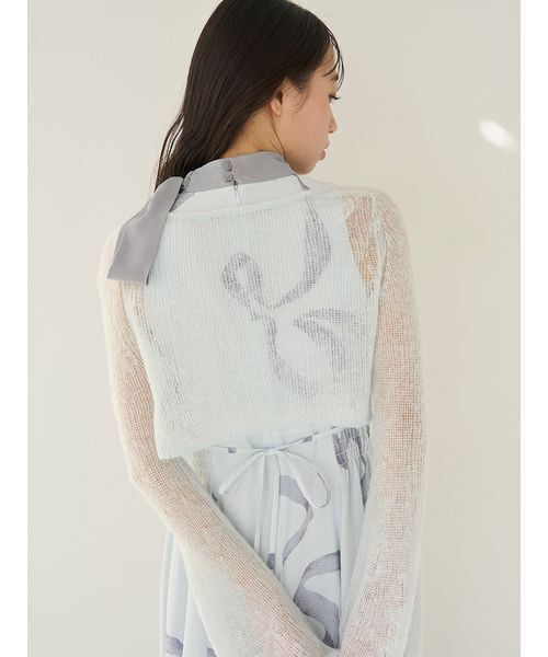 SNIDEL（スナイデル）の「リボンディテールカーデセットワンピース（ワンピース・レディース・ライトピンク/ライトブルー/ブラウン/オフホワイト・1/0）」の12枚目の写真