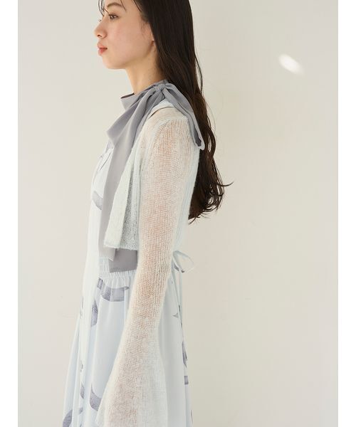 SNIDEL（スナイデル）の「リボンディテールカーデセットワンピース（ワンピース・レディース・ライトピンク/ライトブルー/ブラウン/オフホワイト・1/0）」の13枚目の写真