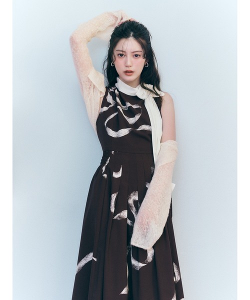 SNIDEL（スナイデル）の「リボンディテールカーデセットワンピース（ワンピース・レディース・ライトピンク/ライトブルー/ブラウン/オフホワイト・1/0）」の5枚目の写真