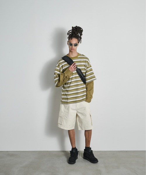 BLANK HOTEL（ブランクホテル）の「Painted Ripstop Easy Cargo Short Pants / ペイントカーゴイージーショートパンツ（カーゴパンツ・メンズ・ブラック/アイボリー・L/M/S）」の16枚目の写真