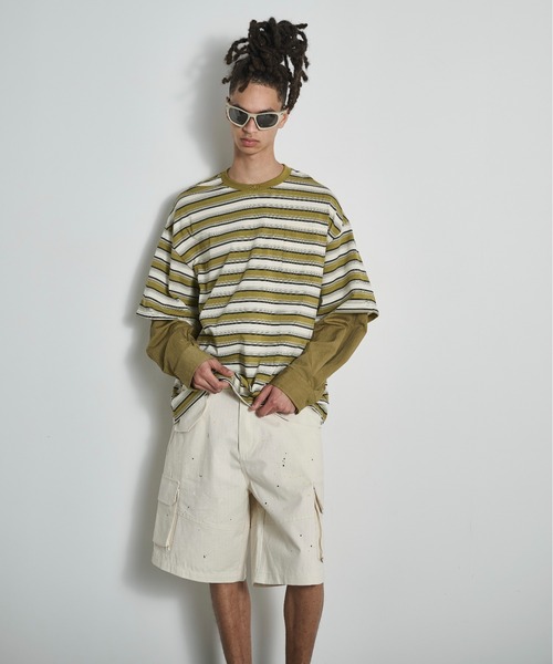 BLANK HOTEL（ブランクホテル）の「Painted Ripstop Easy Cargo Short Pants / ペイントカーゴイージーショートパンツ（カーゴパンツ・メンズ・ブラック/アイボリー・L/M/S）」の20枚目の写真