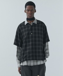 CULLNI | Ombre Check Open Collar Short Sleeve Shirt(シャツ/ブラウス)