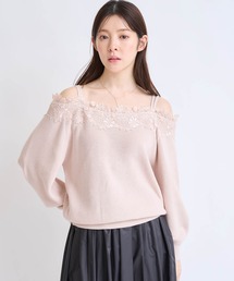 NOELA | オフショルレーストリムニット(ニット/セーター)