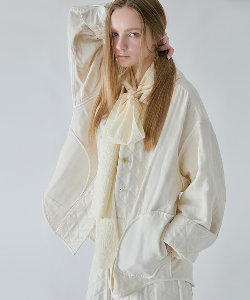シャイニーキルテッドシャツジャケット / Shiny Quilted Shirt Jacket