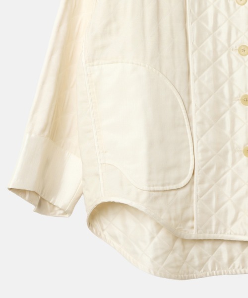 LE CIEL BLEU（ルシェルブルー）の「シャイニーキルテッドシャツジャケット / Shiny Quilted Shirt Jacket（シャツ/ブラウス・レディース・ネイビー/ホワイト・36）」の12枚目の写真