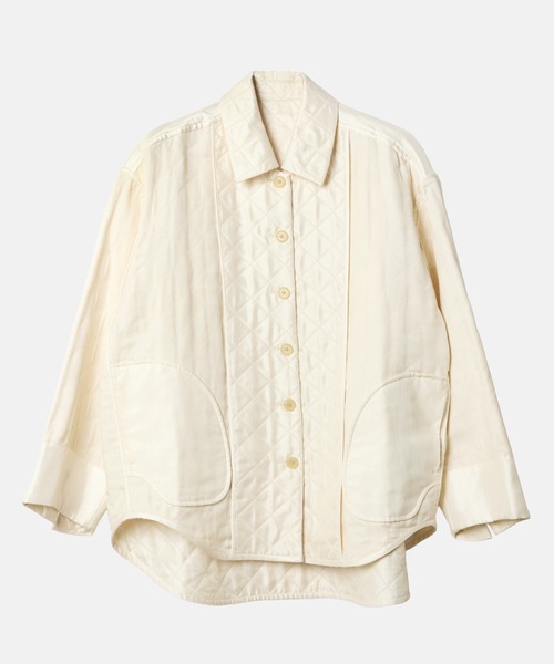 LE CIEL BLEU（ルシェルブルー）の「シャイニーキルテッドシャツジャケット / Shiny Quilted Shirt Jacket（シャツ/ブラウス・レディース・ネイビー/ホワイト・36）」の10枚目の写真