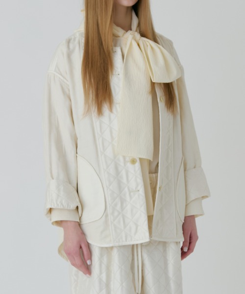 LE CIEL BLEU（ルシェルブルー）の「シャイニーキルテッドシャツジャケット / Shiny Quilted Shirt Jacket（シャツ/ブラウス・レディース・ネイビー/ホワイト・36）」の7枚目の写真