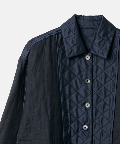 LE CIEL BLEU（ルシェルブルー）の「シャイニーキルテッドシャツジャケット / Shiny Quilted Shirt Jacket（シャツ/ブラウス・レディース・ネイビー/ホワイト・36）」の20枚目の写真