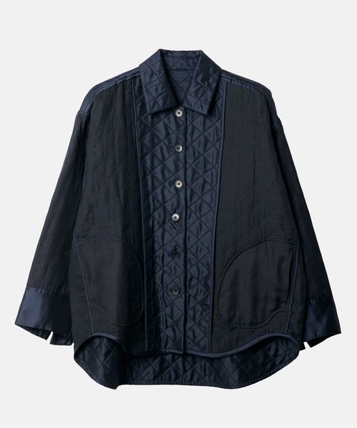 LE CIEL BLEU（ルシェルブルー）の「シャイニーキルテッドシャツジャケット / Shiny Quilted Shirt Jacket（シャツ/ブラウス・レディース・ネイビー/ホワイト・36）」の19枚目の写真