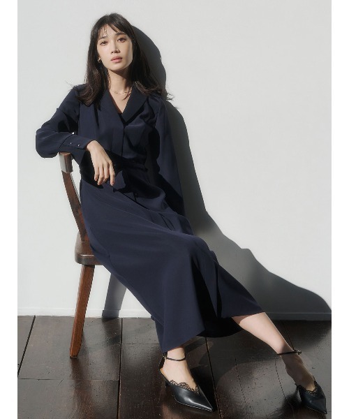 anuans（アニュアンス）の「【XSサイズあり】ダブルサテングレースワンピース（ワンピース・レディース・ネイビー/サックスブルー/ホワイト系その他4・XS/S/M）」の10枚目の写真