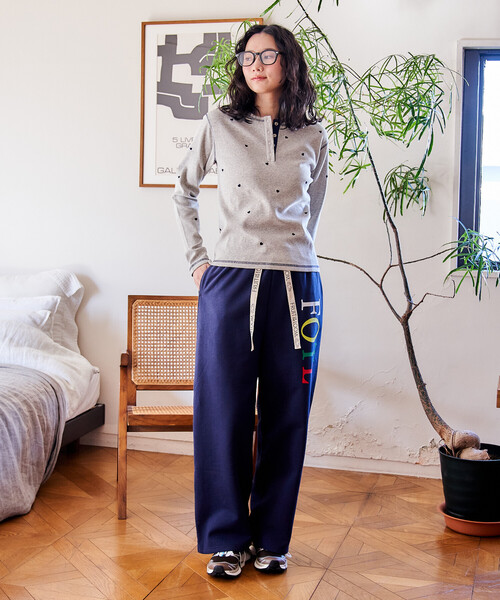 セール】ミニハート刺繍 ヘンリーネック ロンT（Tシャツ/カットソー