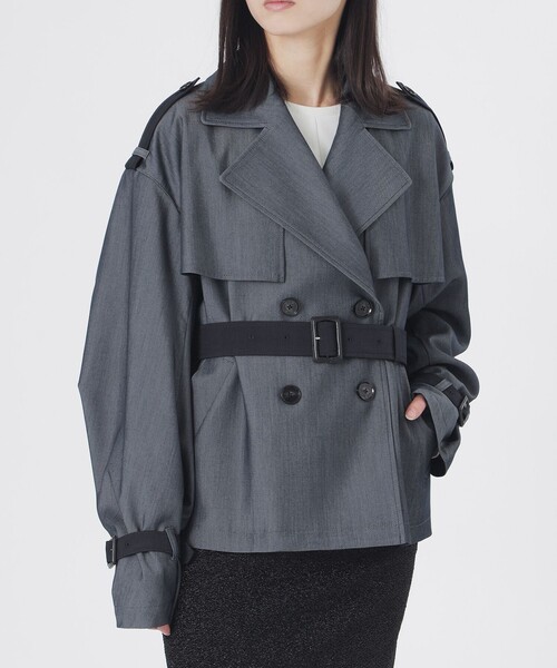 LOVELESS（ラブレス）の「ブロッキングショートトレンチ（トレンチコート・レディース・ブルー系その他7・36/34）」の3枚目の写真