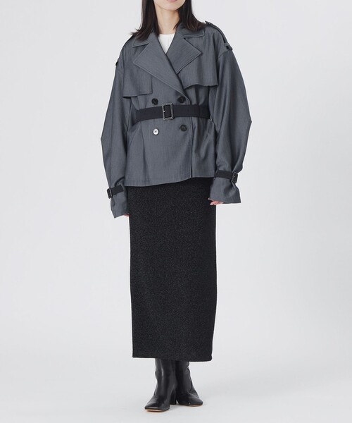 LOVELESS（ラブレス）の「ブロッキングショートトレンチ（トレンチコート・レディース・ブルー系その他7・36/34）」の4枚目の写真