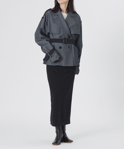 LOVELESS（ラブレス）の「ブロッキングショートトレンチ（トレンチコート・レディース・ブルー系その他7・36/34）」の5枚目の写真