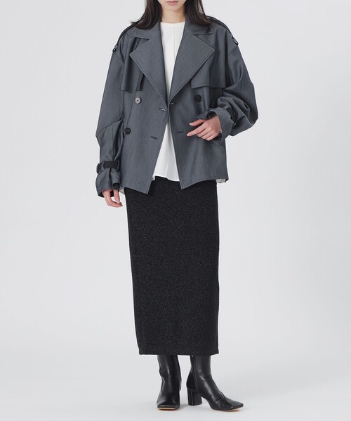 LOVELESS（ラブレス）の「ブロッキングショートトレンチ（トレンチコート・レディース・ブルー系その他7・36/34）」の6枚目の写真