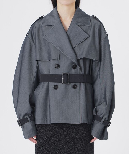 LOVELESS（ラブレス）の「ブロッキングショートトレンチ（トレンチコート・レディース・ブルー系その他7・36/34）」の8枚目の写真