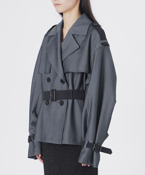 LOVELESS（ラブレス）の「ブロッキングショートトレンチ（トレンチコート・レディース・ブルー系その他7・36/34）」の9枚目の写真