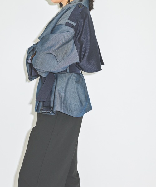 LOVELESS（ラブレス）の「ブロッキングショートトレンチ（トレンチコート・レディース・ブルー系その他7・36/34）」の21枚目の写真