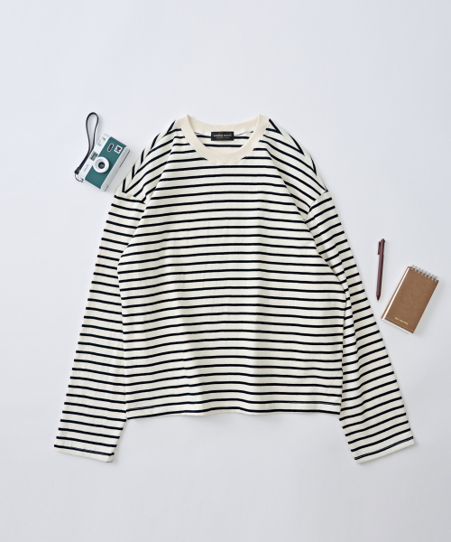 ANALOG MOOD(アナログムード)の「ストライプクラシックボーダー長袖Tシャツ(アイボリー)(Tシャツ/カットソー・メンズ・その他・FREE)」の1枚目の写真
