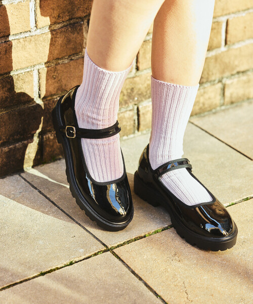 FREAK'S STORE(フリークスストア)の「晴雨兼用 チャンキー メリージェーン/ストラップ付 フラットシューズ(バレエシューズ・レディース・シルバー/その他/ブラック/レオパード/その他2・36/35/39/38/37)」の4枚目の写真